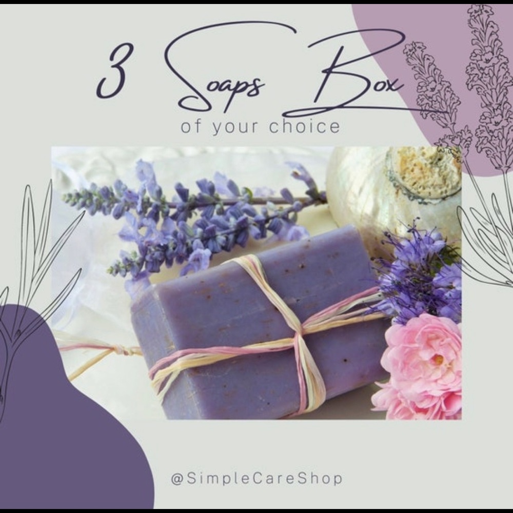 3 Vegan Soap Box / Gift Set / 4oz Soaps